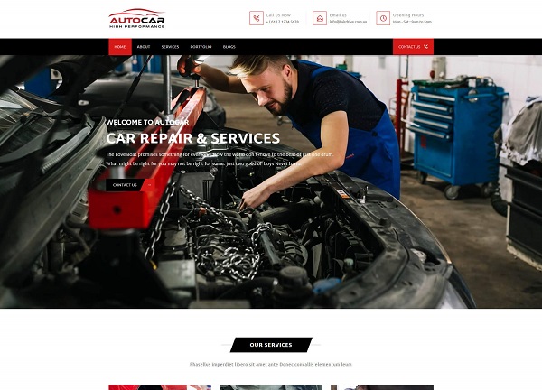 autocar-services website design