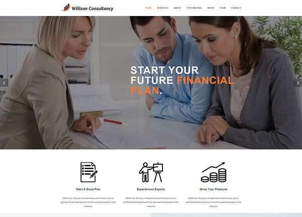 finance consulting website design